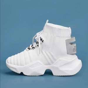 Lace-Up Front Letter Patch Sneakers